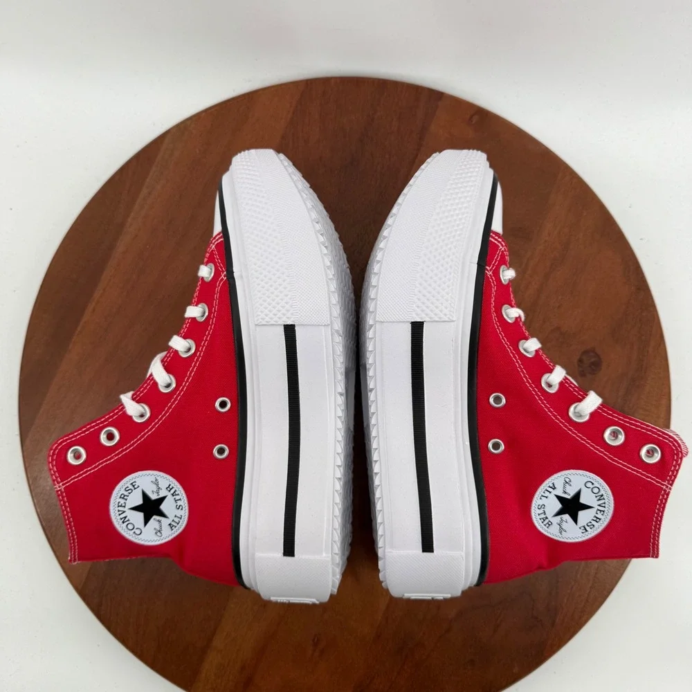 Converse CTAS Lift Double Stack Hi Sneakers Red Platform A15542C Men 5/Women 7